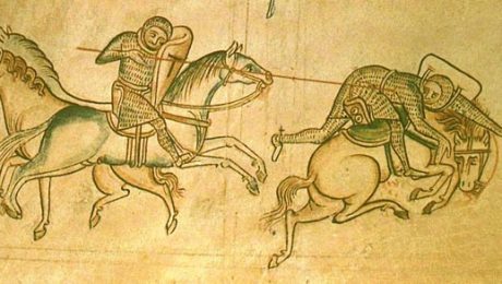 Medieval jousting illustration